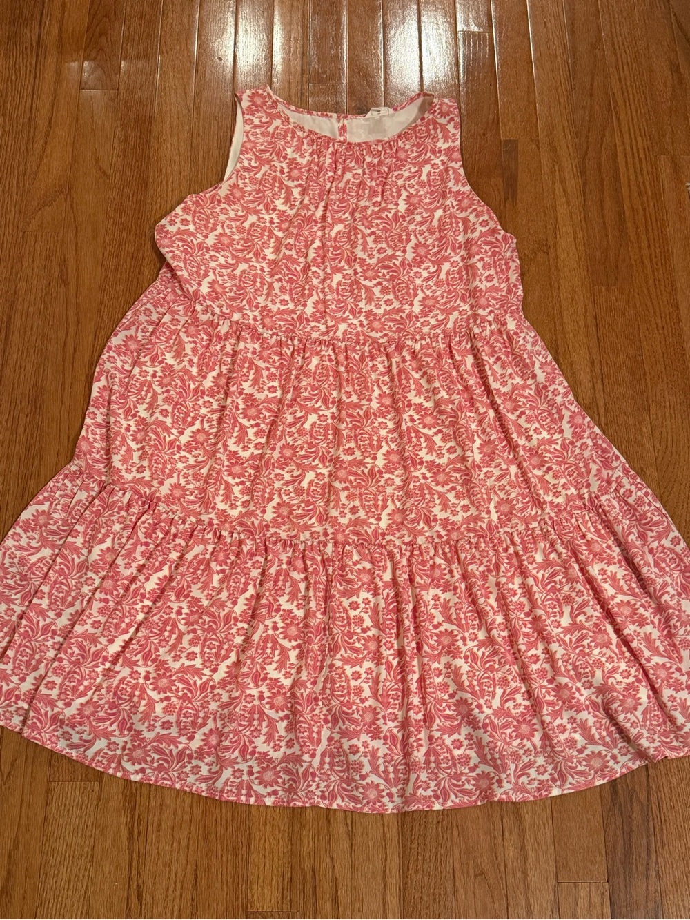 Caslon (Nordstrom) Floral Tiered Midi Sleeveless Dress